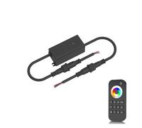Controlador LED RGBCCT de doble tecla a prueba de agua IP67, regulador de intensidad DC 12 V 24 V incorporado, 10 modos dinámicos compatibles con control remoto 2.4G(V5-WPM Only)
