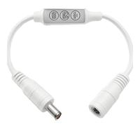 Controlador manual de tira LED, mini regulador de intensidad de 3 botones para luces LED de un solo color, ajuste de brillo y modo de flash, conector de alimentación CC