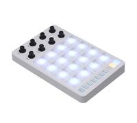Controlador MIDI Pad, controlador MIDI portátil SMC PAD Bluetooth con 16 almohadillas retroiluminadas RGB, 8 perillas asignables, repetición de notas, botones de nivel completo, salida MIDI de 3.5 mm