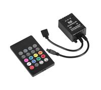 Controlador Portátil de Música LED con 20 Teclas IR, Control Remoto con Sensor de Sonido para Luces RGB de Cambio de Color Flexible