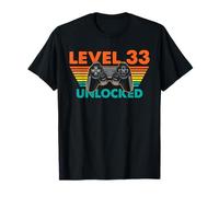 Controlador Retro de cumpleaños Desbloqueado de Nivel 33 Camiseta