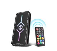 Controlador RUIZHI 2-en-1 ARGB PWM Fan Hub mit 9 x 4Pin PWM Fan Connectors & 5V 3Pin Puertos con Base Magnética y Puerto SATA Power 18 para Iluminación RGB/Controlador RGB (negro)