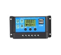 Controlador Solar 12V/24V Automático 30A20A10A LCD Batería Panel De Células Fotovoltaicas Cargador Regulador Lámpara 100W 200W 300W 400W 500W para vehículos recreativos/caravanas(30a)