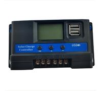 Controlador Solar 12V 24V con Pantalla LCD e Identificación Automática, Regulador de Voltaje con Anti Retorno y Protección de Circuito Abierto para Sistemas de Energía Renovable (30A)