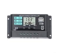 Controlador solar de 12 V 24 V con interfaz LCD retroiluminada para estado de voltaje de la batería Corriente de carga e indicación de fallo del sistema (20 A)
