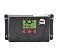 Controlador Solar PWM, Regulador de Carga de Batería 12V 24V 10A, Puerto USB Doble, Pantalla LCD - Protección Completa, Compatible con Varias Baterías, Uso Residencial e Industri