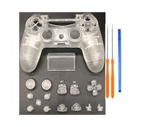 -Controlador Sony PS4 Pro JDS040 JDM 040 Carcasa frontal y trasera transparente Cubierta de carcasa transparente