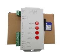 Controlador T1000S 2048 píxeles DMX 512 tarjeta SD WS2801 WS2811 WS2812B LPD6803 tira de luz LED DC5V 12V 24V RGB controlador a todo color