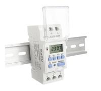 Controlador temporizador de relé digital programable semanal con carril DIN, CA, CC, 12 V, 24 V, 48 V, 110 V, 220 V, 1 NO, 1 NC, 1 NO, 15 A, 30 A, THC