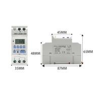Controlador temporizador digital programable semanal de 7 días con interruptor de tiempo THC15A, CA 220 V, 230 V, 110 V, CC 12 V, 24 V, 48 V, 15 A, 30 A, con riel DIN.(1NO1NC 24V AC DC)