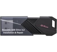 Controlador USB 3.2 de arranque de 64 GB para Windows 11/10/8.1/7/, WinPE, restablecimiento de contraseña, unidades WiFi y LAN, omite el requisito TPM, compatible con UEFI y Legacy, reinstalar Windows