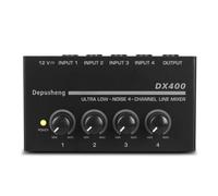 Controladora DJ, Amplificador de consola mezcladora de 4 canales DX400 mezclador de audio profesional interfaz Mono de línea de bajo ruido ultracompacta