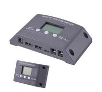 Controladores de carga para paneles, regulador de carga solar - Regulador del panel solar | Controlador de energía renovable con 2 puertos USB, controlador de paneles para cara