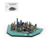ControlCraze Manhattan Downtown Financial District - Kit de construcción a escala 1/2000 inspirado en el horizonte de Nueva York, 10523 piezas, regalo para adultos y aficionados a la arquitectura
