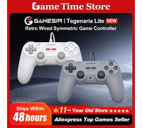 Controle Gamesir TEGENARIA T3 Lite Mandos controlador Para PC Nintendo Switch 1 y 2 Gamepad con cable Android efecto Hall diseño Retro Serene White
