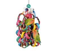 Conure Bird Toys - de juego para escalar percas, juguete interactivo de forraje, accesorio colorido de madera y cuerda para pájaros, periquitos, tortolitos, guacamayos, cacatúas, hogar