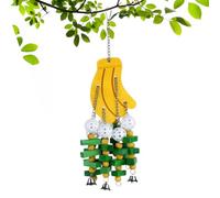 Conure Toys, Interactive Game Design, 5.91x19.69 Inches Banana Design Support, Wooden Foraging with Finish, Bird Beads with Utility, Home Accessories for Cockatiel Lovebird Beak Care Stress Bored Use