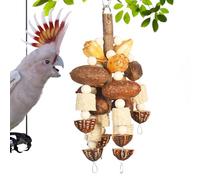Conure Toys - Juguetes para masticar cacatúa, decoración de jaula | Accesorios de jaula de cuerda de tuerca de madera, juegos interactivos para loro, cacatúa, tortolito, guacamayo, cacatúa