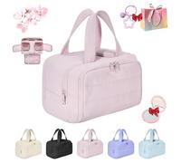 Convely - Neceser de tocador, bolsas de cosméticos, bolsa de aseo Convely un organizador de viaje 4 en 1, bolsas de viaje ligeras y grandes para mujer, gran capacidad, impermeable con asa, Pink, 1