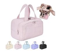 Convely Toiletry Bag, 2025 Upgraded Convely Travel Bag 4-In-1 Travel Organizer, Smart compart ments for Wet & Dry Items, Multi-Functional Waterproof Toiletry Organizer with Handle. (Pink)