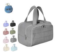 Convely Toiletry Bag, a 4-In-1 Travel Organizer, 4-In-1 Puffy Multi-Functional Toiletry Bag with Handle, Large Waterproof Toiletry Bags for Women (Gray)