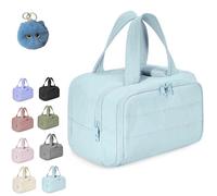 Convely Toiletry Bag, a 4-In-1 Travel Organizer, 4-In-1 Puffy Multi-Functional Toiletry Bag with Handle, Large Waterproof Toiletry Bags for Women (Blue)