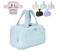 Convely Toiletry Bag, Convely Makeup Bag for Women, Lightweight Large Wide-Open Travel Bag a 4-in-1 Travel Organizer for Wet & Dry Items Spacious with Handle (Blue)