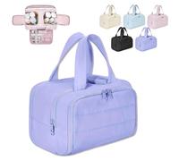 Convely Toiletry Bag, Convely Makeup Bag for Women, Lightweight Large Wide-Open Travel Bag a 4-in-1 Travel Organizer for Wet & Dry Items Spacious with Handle (Purple)