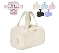 Convely Toiletry Bag, Convely Makeup Bag for Women, Lightweight Large Wide-Open Travel Bag a 4-in-1 Travel Organizer for Wet & Dry Items Spacious with Handle (Beige)