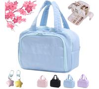Convely Toiletry Bag, Convely Travel Makeup Bag, 4 In 1 Waterproof Organizer for Women, Large Capacity with Smart Compartments, Leak-Proof Design, Lightweight & Easy to Clean (Blue)