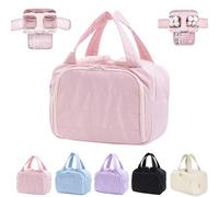 Convely Toiletry Bag, Toiletry Bag a 4-in-1 Travel Organizer, Lightweight Large Wide-Open Travel Bag for Women, Large Capacity Waterproof with Handle, Easy to Clean (Pink)