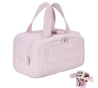 Convely Toiletry Bag, TravelFree Toiletry Bag, 4-In-1 Multi-Functional Waterproof Travel Organizer, Wet-Dry Separation with Handle, for Woman (Pink)