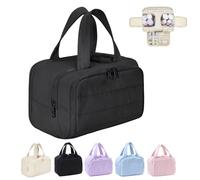 Convely Toiletry Bag - Travelfree Toiletry Bag, 4-in-1 Travel Organizer, Smart Compart Ments for Wet & Dry Items, Spacious,Lightweight, Easy to Clean with Handle (Black)