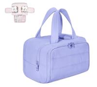 Convely Toiletry Bags, Convely Travelfree Toiletry Bag, Wide-Open Puffy Cloud Cosmetic Organizer, 4-In-1 Waterproof Toiletry Bag, Wet/Dry Separation & Lightweight Travel Essentials (Purple)