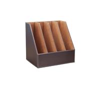 Conveniente Carpeta de archivos vertical cuero u organizador productos oficina for guardar, revistas y blocs notas(Bruin)