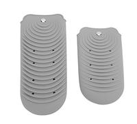 Conveniente de alta seguridad, portátil y plegable, práctica, plancha de pelo, bolsa de almacenamiento, alfombrilla de hierro para el pelo, para salón de belleza, barbería,(gray)