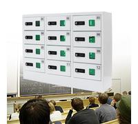 Conveniente Estación De Carga Para Casilleros De Teléfonos Celulares Con 12 Ranuras, Estación De Carga Para Almacenamiento De Casilleros Para Teléfonos Celulares, Puertos 3 En 1,Almacenamiento Seguro