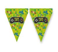 CONVER PARTY, BANDERIN GAMING PARTY, Banderines fiesta, Guirnalda de Banderines, Decoración cumpleaños