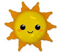 CONVER PARTY, Globo Sol, Globos de Cumpleaños para Fiestas Temáticas, Fiesta Sol, Verano y Cualquier Celebración, Apto para Helio y Aire, 73 x 73 Cm, 1 Globo