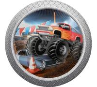 CONVER PARTY - MONSTER TRUCK RALLY - Platos Desechables para Fiesta Infantil de Monster Truck - Artículos de Decoración para Fiestas Temáticas - 8 Platos - 23 CM