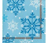 CONVER PARTY,SNOWFLAKES, Servilletas de Papel, Artículos de Fiesta, Fiestas, Celebraciones y Cumpleaños Infantiles, 20 Unidades 33 CM
