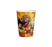 CONVER PARTY, VASOS DRAGON BALL, Vasos para Fiesta Infantil, Decoración Cumpleaños Infantiles - Artículos para Fiestas y Celebraciones - 8 Unidades - 250 Ml