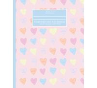 Conversation Hearts Composition Notebook - 100 Lined Pages, 7.5 x 9.25 in | Pastel Candy Heart Cover on Light Pink Background | Wide Ruled Notebook ... or Valentine’s Stationery | Hand-Drawn Design