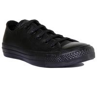 CONVERSE 135253 Ctas Unisex Cuero Bajo Zapatillas en Negro Talla UK 3-12