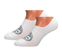 Converse 2 Pares Calcetines Invisibles - Zona Antideslizante Talón - Algodón - Unisex (Blanco, 43-46)