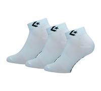 Converse 3 Pares Calcetines Quarter - Soporte Arco Plantar - Poliéster - Unisex (Blanco, 43-46)