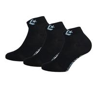 Converse 3 Pares Calcetines Quarter - Soporte Arco Plantar - Poliéster - Unisex (Negro, 43-46)