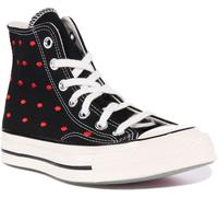 CONVERSE A01600C Chuck 70s Bordado Labios Plataforma Negro Rojo Mujer Talla 3-8