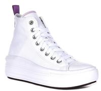 Converse A03667C Todo Estrella Move Hi Joven Unisex Zapatillas Blancas Morado 3