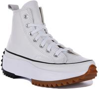 CONVERSE A04293C Estrella Hike Plataforma Unisex Entrenador Cuero en Blanco Goma